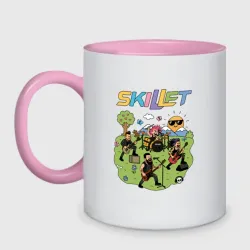 Кружка двухцветная Skillet мультяшный стиль