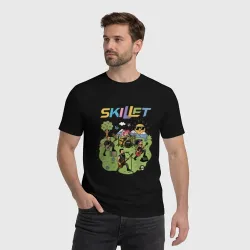 Мужская футболка хлопок Skillet, мультяшный стиль - фото 2