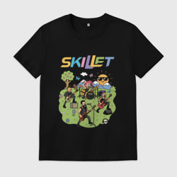Мужская футболка хлопок Skillet, мультяшный стиль