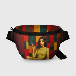 Поясная сумка 3D Девушка в кресле ретро поп-арт 1970-е
