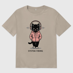 Женская футболка хлопок Oversize Sigma cat 3