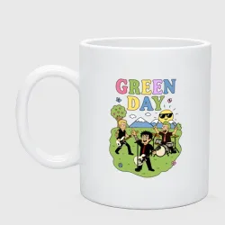 Кружка керамическая Green Day мультяшный стиль