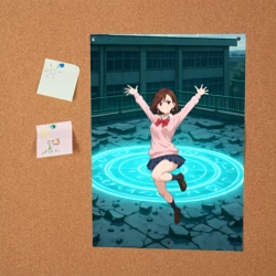 Постер Радостная Сиратори Айра в прыжке - фото 2