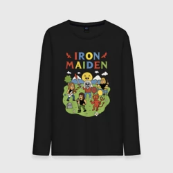 Мужской лонгслив хлопок Iron Maiden мультяшный стиль