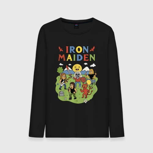 Мужской лонгслив хлопок Iron Maiden мультяшный стиль
