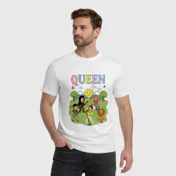Мужская футболка хлопок Queen, мультяшный стиль - фото 2