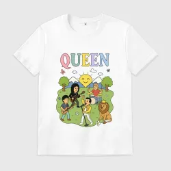 Мужская футболка хлопок Queen, мультяшный стиль