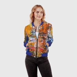 Женский бомбер 3D Абстрактные мазки кистью художника - фото 2