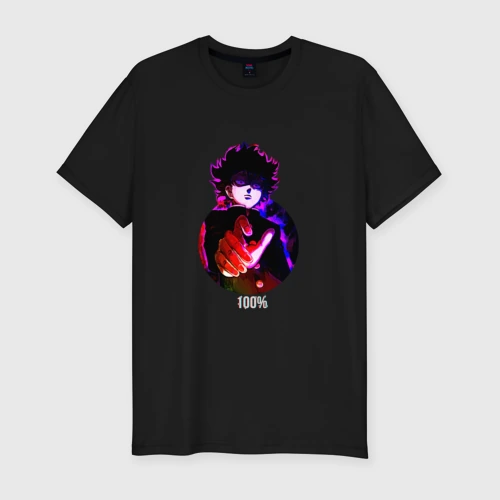 Мужская футболка хлопок Slim Anime Mob Psycho 100 Shigeo
