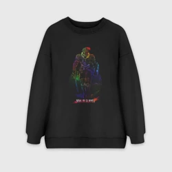 Женский свитшот oversize без начеса хлопок Anime Goblin Slayer Оркболг