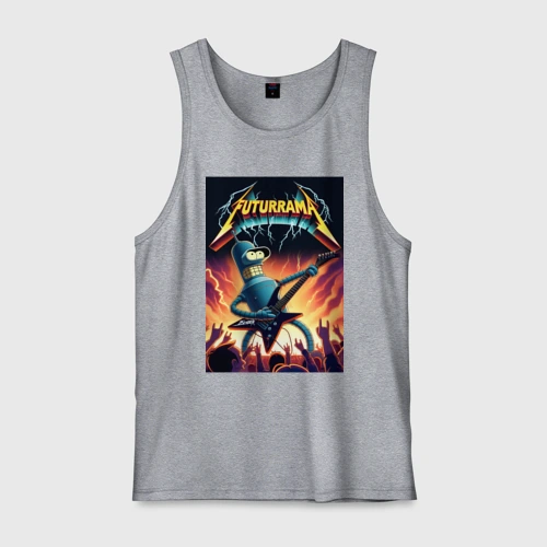 Мужская майка хлопок Bender cool thrash rock guitarist - Futurama