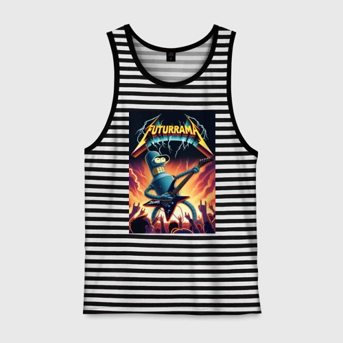 Мужская майка хлопок Bender cool thrash rock guitarist - Futurama