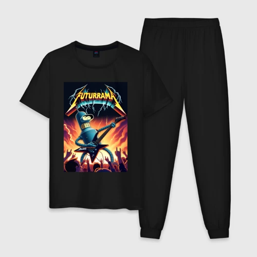 Мужская пижама хлопок Bender cool thrash rock guitarist - Futurama