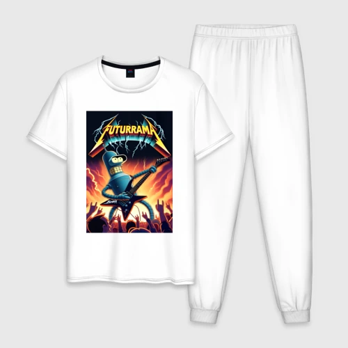 Мужская пижама хлопок Bender cool thrash rock guitarist - Futurama