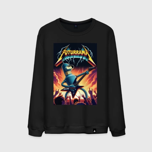 Мужской свитшот хлопок Bender cool thrash rock guitarist - Futurama
