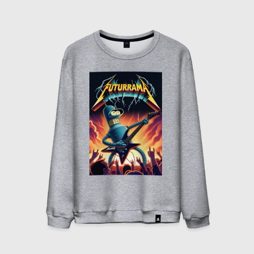 Мужской свитшот хлопок Bender cool thrash rock guitarist - Futurama