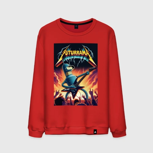 Мужской свитшот хлопок Bender cool thrash rock guitarist - Futurama