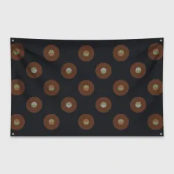 Флаг-баннер Black coffee moon drops pattern
