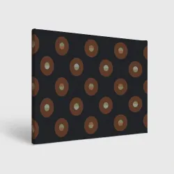 Холст прямоугольный Black coffee moon drops pattern
