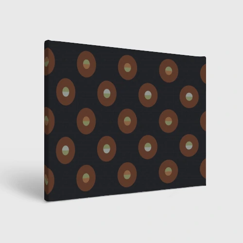 Холст прямоугольный Black coffee moon drops pattern