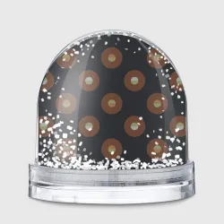 Игрушка Снежный шар Black coffee moon drops pattern