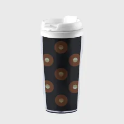 Термокружка-непроливайка Black coffee moon drops pattern