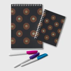 Блокнот Black coffee moon drops pattern