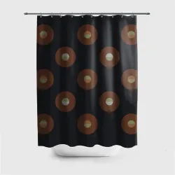 Штора 3D для ванной Black coffee moon drops pattern