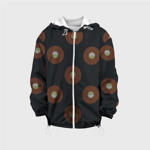 Детская куртка 3D Black coffee moon drops pattern