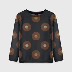 Детский лонгслив 3D Black coffee moon drops pattern