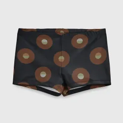 Детские купальные плавки 3D Black coffee moon drops pattern