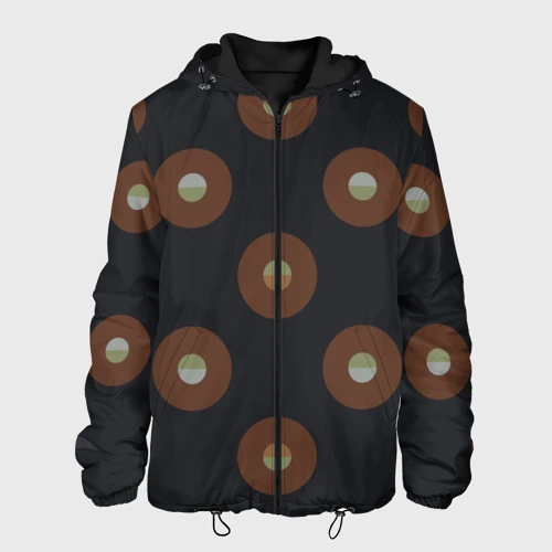 Мужская куртка 3D Black coffee moon drops pattern