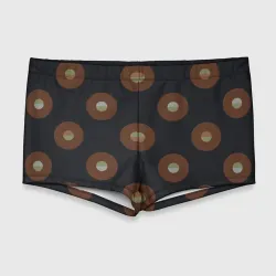 Мужские купальные плавки 3D Black coffee moon drops pattern