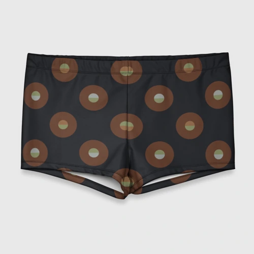 Мужские купальные плавки 3D Black coffee moon drops pattern
