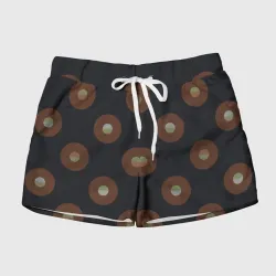 Женские шорты 3D Black coffee moon drops pattern