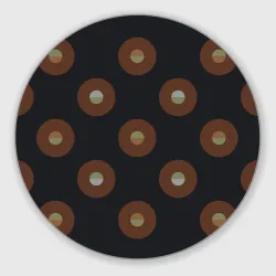 Круглый коврик для мышки Black coffee moon drops pattern