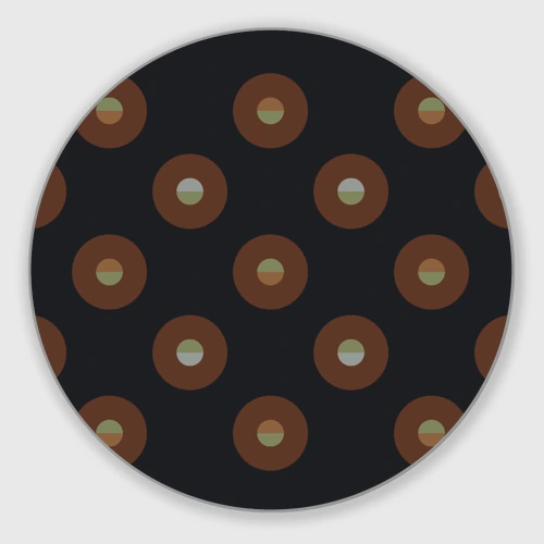 Круглый коврик для мышки Black coffee moon drops pattern