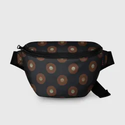 Поясная сумка 3D Black coffee moon drops pattern