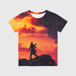 Детская футболка 3D Volcano eruption