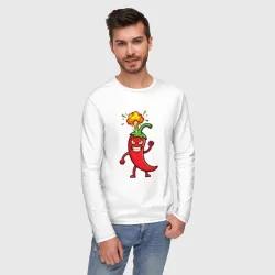 Мужской лонгслив хлопок Обжигающий чили - фото 2