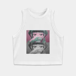 Женская укороченная майка-топ хлопок Мао Мао из Монолог фармацевта