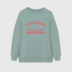 Женский свитшот oversize без начеса хлопок Twin Peaks High School 