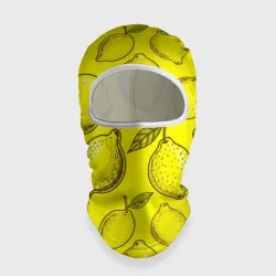 Балаклава 3D Яркий лимонный узор - паттерн