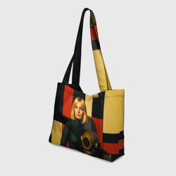 Пляжная сумка 3D Девушка с водолазным шлемом ретрофутуризм поп-арт 1970-е - фото 2