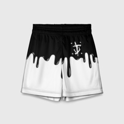 Детские спортивные шорты 3D Doom logo жидкие краски