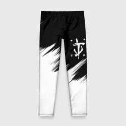 Детские леггинсы 3D Doom краски черно белый
