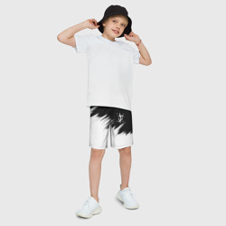Детские спортивные шорты 3D Doom краски черно белый - фото 2