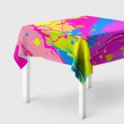 Скатерть 3D Яркая абстракция из розовых и голубых красок