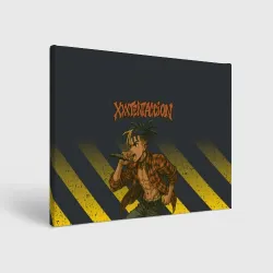 Холст прямоугольный XXXTentacion с микрофоном в аниме стиле