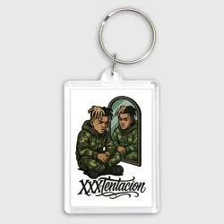 Брелок прямоугольный 35*50 XXXTentacion сидит у зеркала 